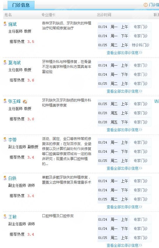 武大口腔医院种植牙哪个医生好?医生排名
