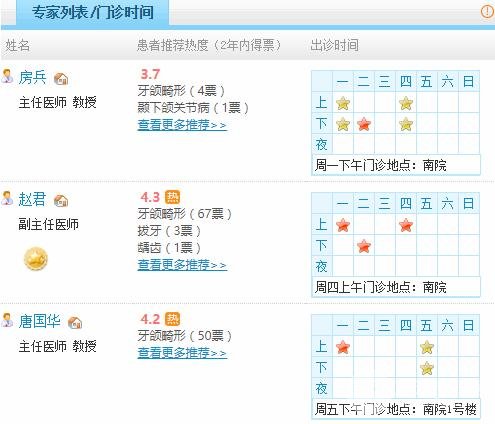 上海第九人民医院口腔科专家门诊时间