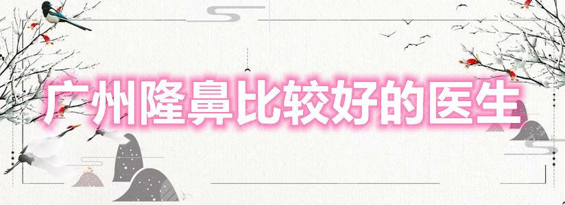 广州隆鼻比较好的医生