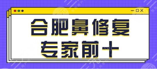 合肥鼻修复专家前十名