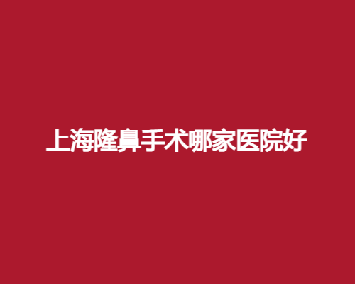 上海隆鼻手术哪家医院好？一览五家5家医院简介